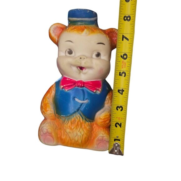 VTG 1960s Rubber Squeaker Circus Bear 8" Germany STILL SQUEAKS Kitschy Toy - Picture 10 of 15